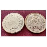 (2) Indian Penny Style 1 oz Copper Rounds