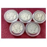(5) Mercury Dimes