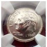2000-D Dime - NGC MS66
