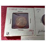 (3) Wheat Pennies With Various Die Errors