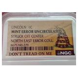 NGC Certified Struck Off Center 2001 Penny