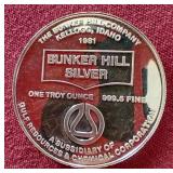 1981 Bunker Hill 1 oz Silver Round