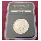 Slabbed Uncirculated Kennedy Silver Half Dollar