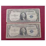 (2) Silver Certificate $1 Notes