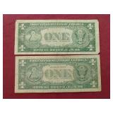(2) Silver Certificate $1 Notes