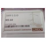 1899-S Liberty Head $10 Gold Coin - NGC MS60