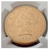 1899-S Liberty Head $10 Gold Coin - NGC MS60