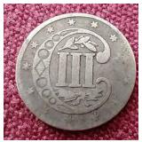 1854 3 Cent Silver Coin