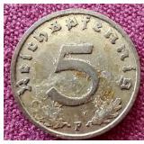 German Third Reich 5 Pfennig Coin
