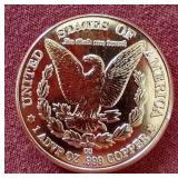 Morgan Dollar Style 1 oz Copper Round