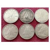(6) Canadian Silver Dimes
