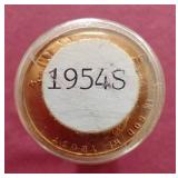 Sealed Uncirculated 1954-S Wheat Penny Roll