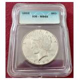 1923 Peace Dollar - ICG MS65