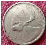 1957 Canadian Silver Quarter