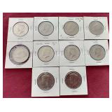 (10) Kennedy Half Dollars in Flips