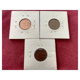 (3) Pennies With Various Die Errors