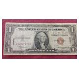 1935 Series Red Seal Silver Certificate $1 Hawaii Note - Nice!