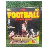 1983 Topps Football Sticker Album Half Full of stickers