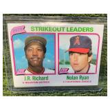 1980 Topps Nolan Ryan, J.R. Richard #206 Baseball Strikeout Leaders Hall of Famer