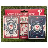 Philadelphia Phillies- MLB 2- Pack Playing Cards & Dice Set- New In the Box