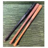 Three Miniature Replica Bats with Signatures by Rod Carew, Bob Allison, and Robin Yount