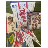 Minnesota Twins Lot of Pennants, 3 Large Pennants, 1 Small, One 2008 Twins Roster