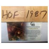 Rick Barry Autographed Hardwood Court Inscribed with "HOF 1987" includes GAI Authenticity.