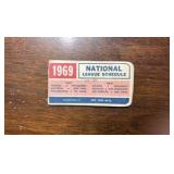 Vintage 1969 National League Baseball Schedule, Really Cool and Old