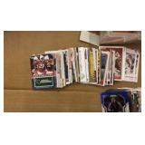 Big Plastic Box Filled With Football Cards, Organized by Team, Panthers, Raiders, Colts, Saints, Cardinals and Chargers, Cards are From 1990’s and 2000’s