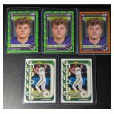 5-Card NFL 2024 J.J. McCarthy Minnesota Vikings Rookie Football Card Lot
