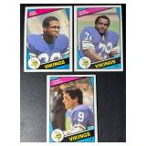 3-Card NFL 1984 Topps John Swain/Doug Martin/Tommy Kramer Minnesota Vikings Football Card Lot