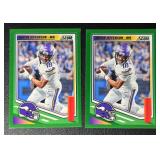 2-Card NFL 2025 Score Justin Jefferson Green Parallel Minnesota Vikings Football Card Lot