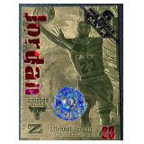 1997 Z-Force Michael Jordan 20-Karat Gemstones Gold Plated Chicago Bulls Basketball Card 0991/2323