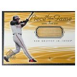 2000 SP Ken Griffey Jr. Piece of the Game GAME USED Bat Piece Cincinnati Reds Baseball Card #KG