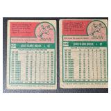 2-Card 1975 Topps Vintage Lou Brock Baseball Card Lot