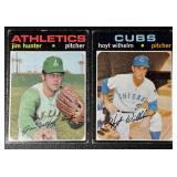 2-Card 1971 Topps Vintage Baseball Card Lot (Jim Hunter & Hoyt Wilhelm)