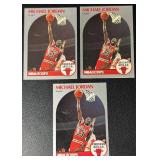 3-Card 1990 NBA Hoops Michael Jordan Chicago Bulls Basketball Card Lot