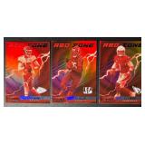 3-Card Panini Red Zone Insert Football Card Lot (Murray, Higgins, Mahomes)