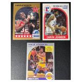 3-Card Ervin Magic Johnson Basketball Card Lot
