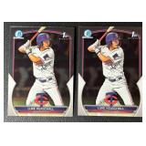 2-Card 2023 Bowman 1st Chrome Luke Keaschall Rookie Minnesota Twins Baseball Card Lot