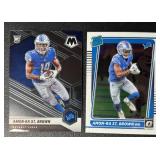 2-Card 2021 Amon-Ra St. Brown Detroit Lions Rookie Football Card Lot