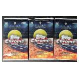 (3) 2021 Topps Chrome Tennis Hobby Pack