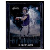 JJ McCarthy By Storm RC 2024 Absolute #BS-JMY Rookie Minnesota Vikings Football Card