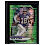 Justin Jefferson Green Prizm 2023 #187 Minnesota Vikings Football Card
