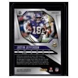 Justin Jefferson Green Prizm 2023 #187 Minnesota Vikings Football Card