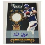 Kyle Rudolph RPA /100 2011 Crown Royale Rookie Royalty Auto Patch #32 Numbered 084/100 Minnesota Vikings Football Card