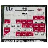 Minnesota Twins 1987 Miller Lite Calendar Advertisement - Vintage Baseball