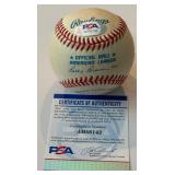 Ken Griffey Jr. Auto Baseball PSA COA Rawlings OALB Brown Baseball