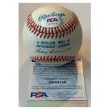 Nolan Ryan Auto Baseball PSA COA OALB Brown Baseball