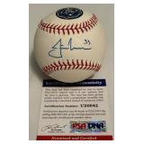 Justin Morneau Auto MVP Ball PSA COA Rawlings OMLB Selig Baseball